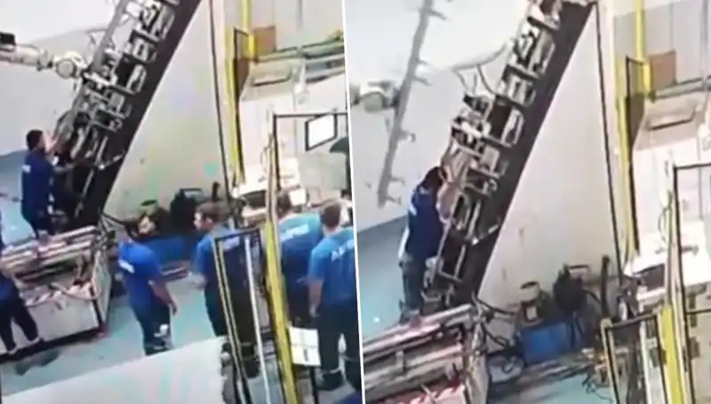 İşçi Kazasında Felaket: Makine Sırtına Saplandı, Fabrikada Panik