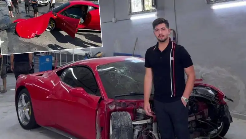 Ferrari’nin 15 Milyonluk İtfaiye Trafiğine Takılan Sahibi Kazaya Gözyaşlarıyla Veda Etti